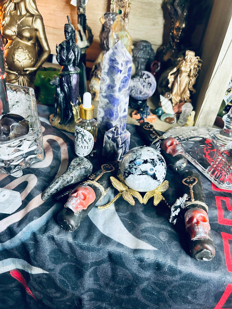 Hekate Blessed and ready incense spell candles for offerings, rituals and spell work