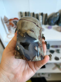 Volcano Agate Ghost – One-of-a-Kind Carved Crystal Spirit