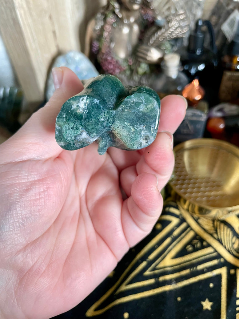 Moss Agate Crystal Male Body | Crystal Carving | Wicca | Pagan | Reiki | Chakra | Moon Energy | Healing | Gift | Witchcraft | Earth Energy