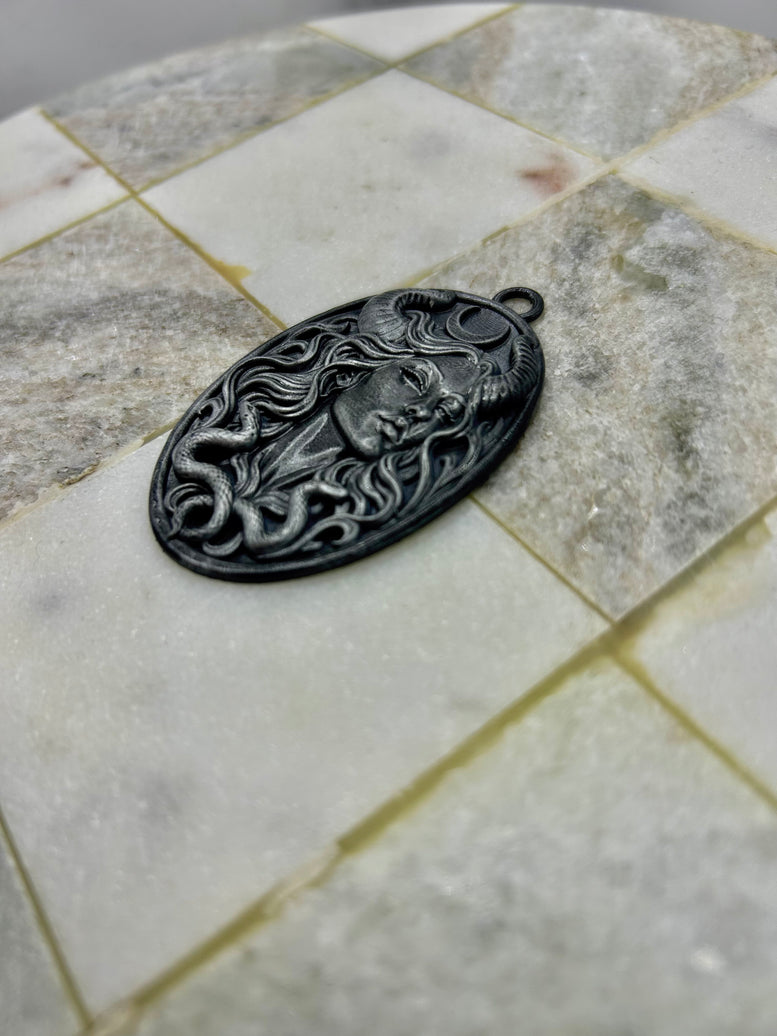 Lilith Resin Charm – Gothic Oval Embellishment for Witchy Crafts & Altar Décor