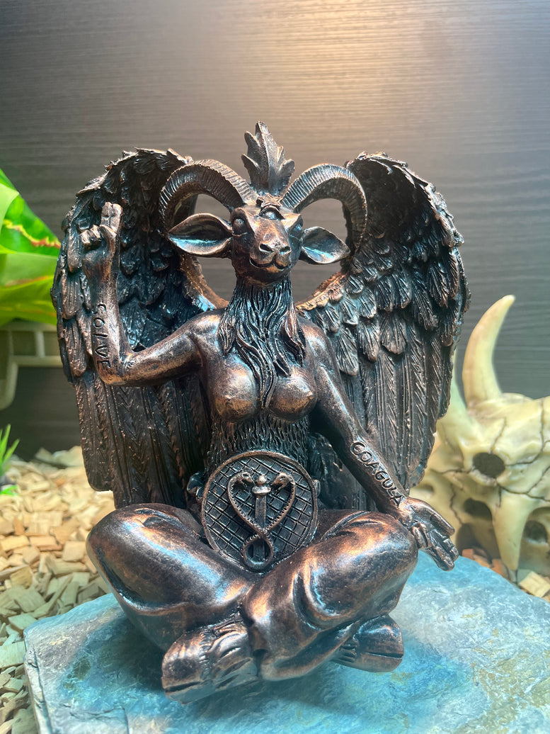 Large Seated Baphomet Statue | Lucifer | Cernunnos | Pagan God | Occult | Deity | Witchcraft | Statue | Bronze | Horned God | Gift | Figure