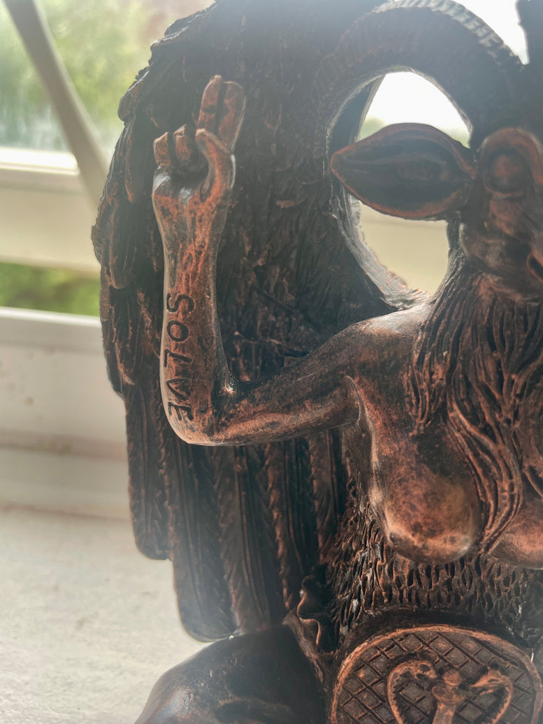 Large Seated Baphomet Statue | Lucifer | Cernunnos | Pagan God | Occult | Deity | Witchcraft | Statue | Bronze | Horned God | Gift | Figure