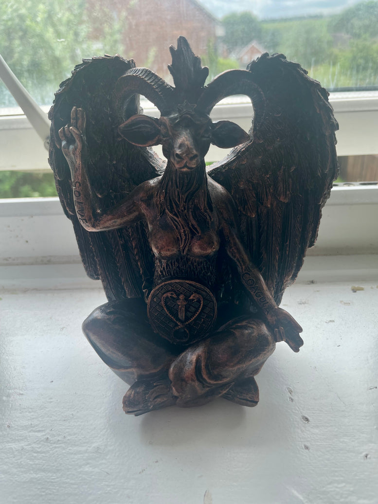 Large Seated Baphomet Statue | Lucifer | Cernunnos | Pagan God | Occult | Deity | Witchcraft | Statue | Bronze | Horned God | Gift | Figure