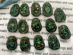 Unique hand made Resin Witches Runes | Tigers Eye | Crystals | Herbs | Divination | Witchcraft | Wicca | Pagan | Viking | Black | Gift