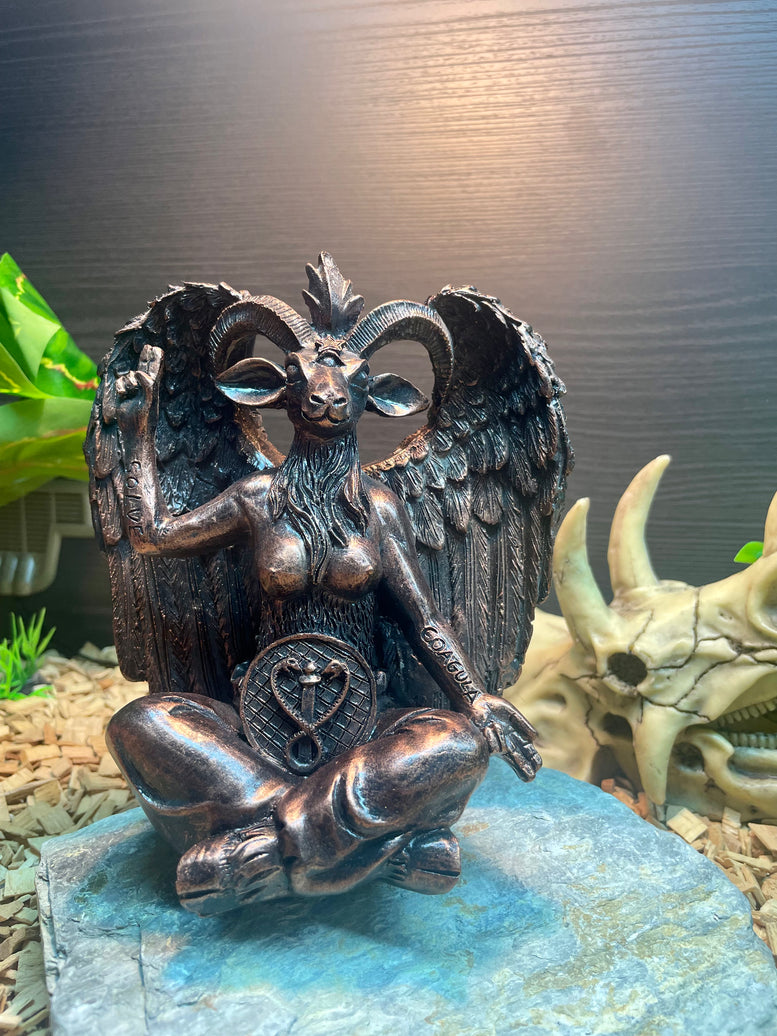 Large Seated Baphomet Statue | Lucifer | Cernunnos | Pagan God | Occult | Deity | Witchcraft | Statue | Bronze | Horned God | Gift | Figure