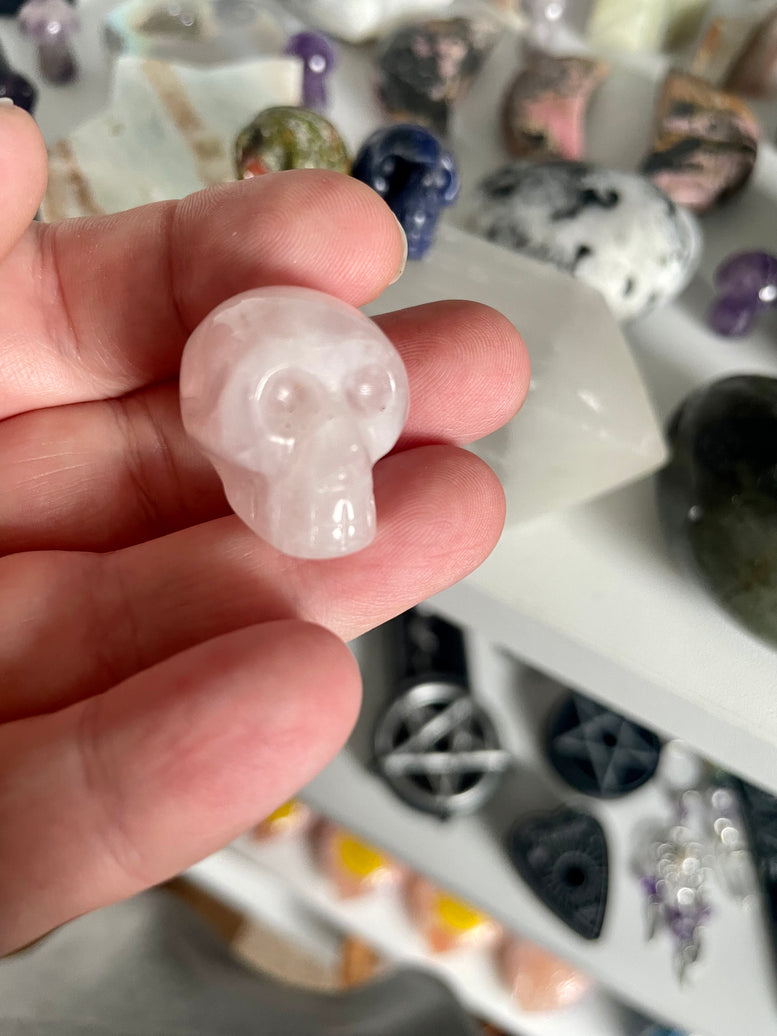 Natural Mini Crystal Skulls | Amethyst | Rose Quartz | Skull | Gothic | Witchcraft | Crystal Healing | Energy | Home Decor | Keepsake | Gift