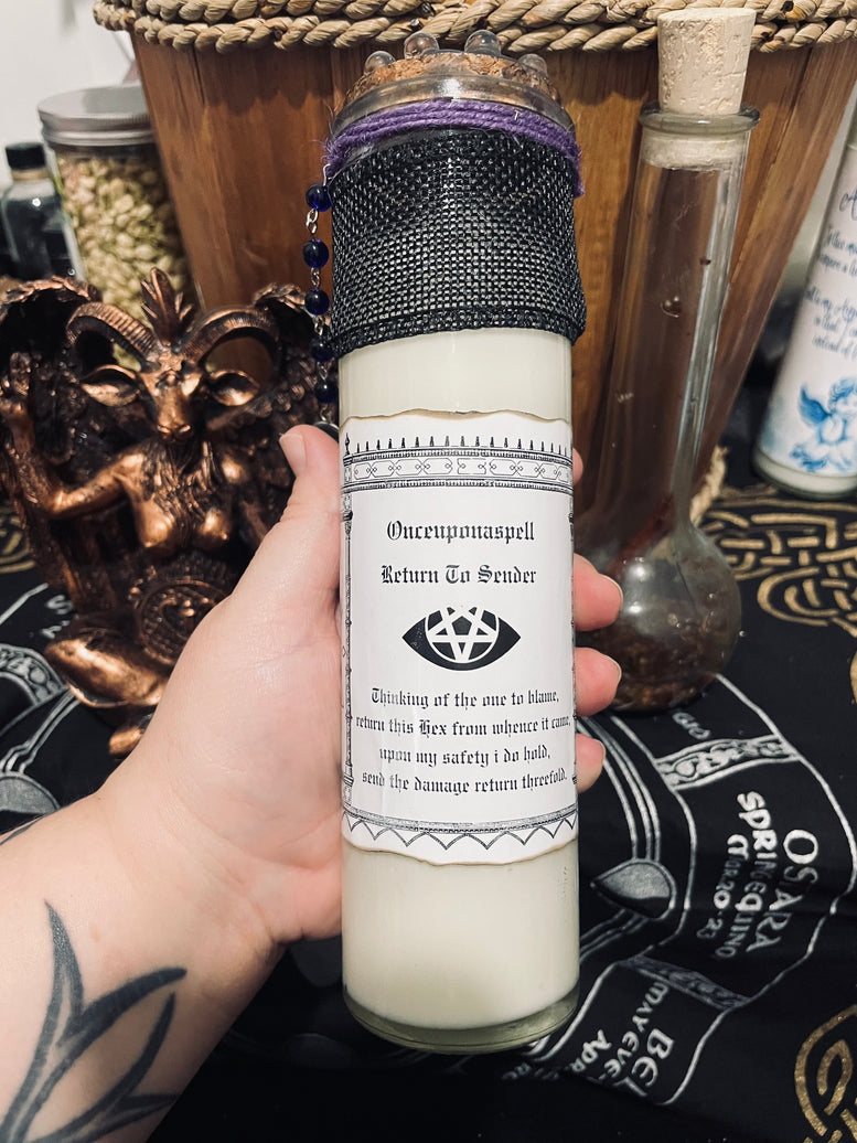 Hex Removal/Return To Sender Jar Spell Candle | Hex | Banish | Evil Eye | Spells | Witchcraft | Wiccan | Pagan | Occult | Herbs | Crystals