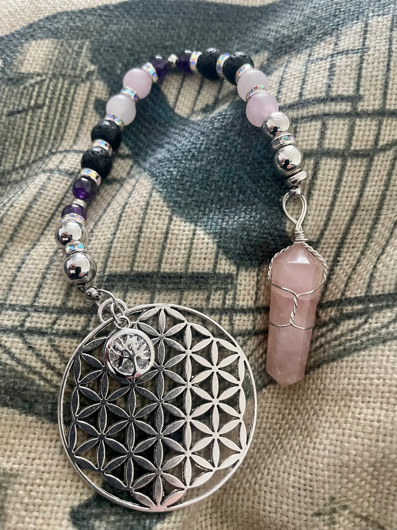 Goddess Aphrodite Unique Pendulum | Goddess of Love | Self Love | Divination | Witchcraft | Wiccan | Pagan | Gift | Rose Quartz | Amethyst