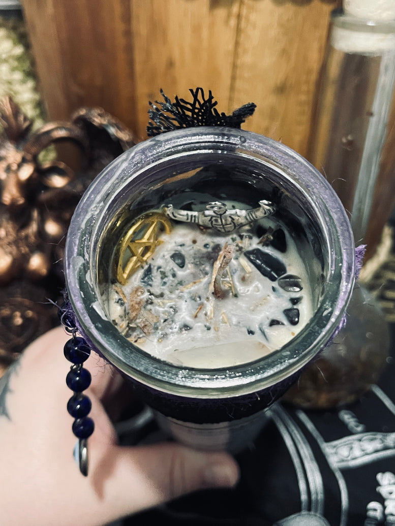 Hex Removal/Return To Sender Jar Spell Candle | Hex | Banish | Evil Eye | Spells | Witchcraft | Wiccan | Pagan | Occult | Herbs | Crystals