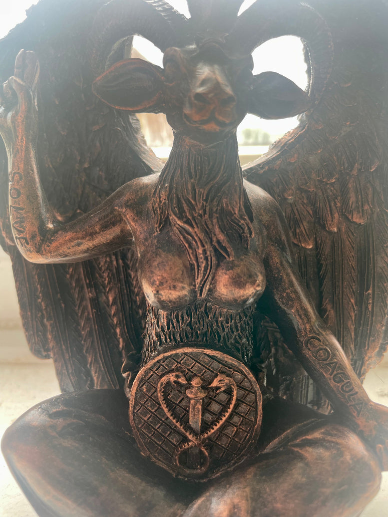 Large Seated Baphomet Statue | Lucifer | Cernunnos | Pagan God | Occult | Deity | Witchcraft | Statue | Bronze | Horned God | Gift | Figure