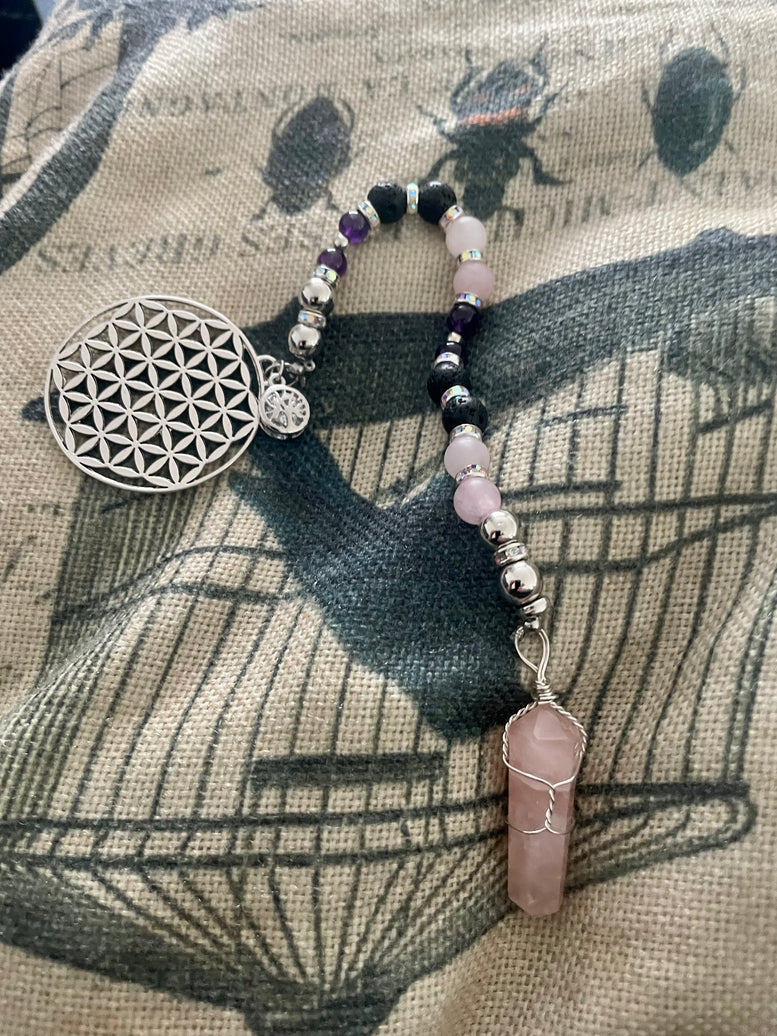 Goddess Aphrodite Unique Pendulum | Goddess of Love | Self Love | Divination | Witchcraft | Wiccan | Pagan | Gift | Rose Quartz | Amethyst