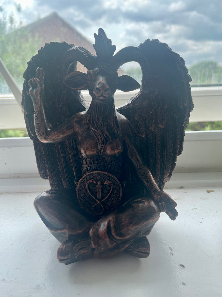 Large Seated Baphomet Statue | Lucifer | Cernunnos | Pagan God | Occult | Deity | Witchcraft | Statue | Bronze | Horned God | Gift | Figure