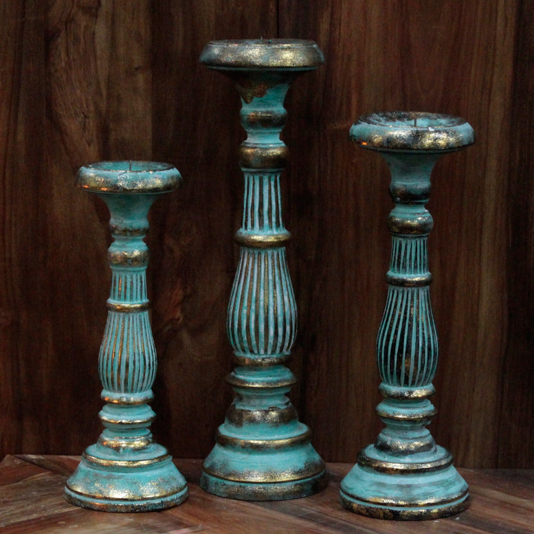 Small/Medium/Large Candle Stand - Turquois Gold