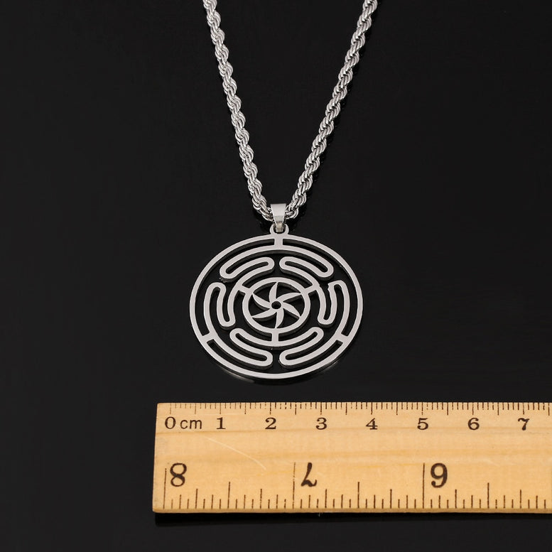 Hekate Wheel Strophalos of Hecate Necklace Stainless Steel Pendant