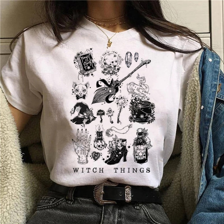 Witch Magic Short Sleeve Print T-shirt