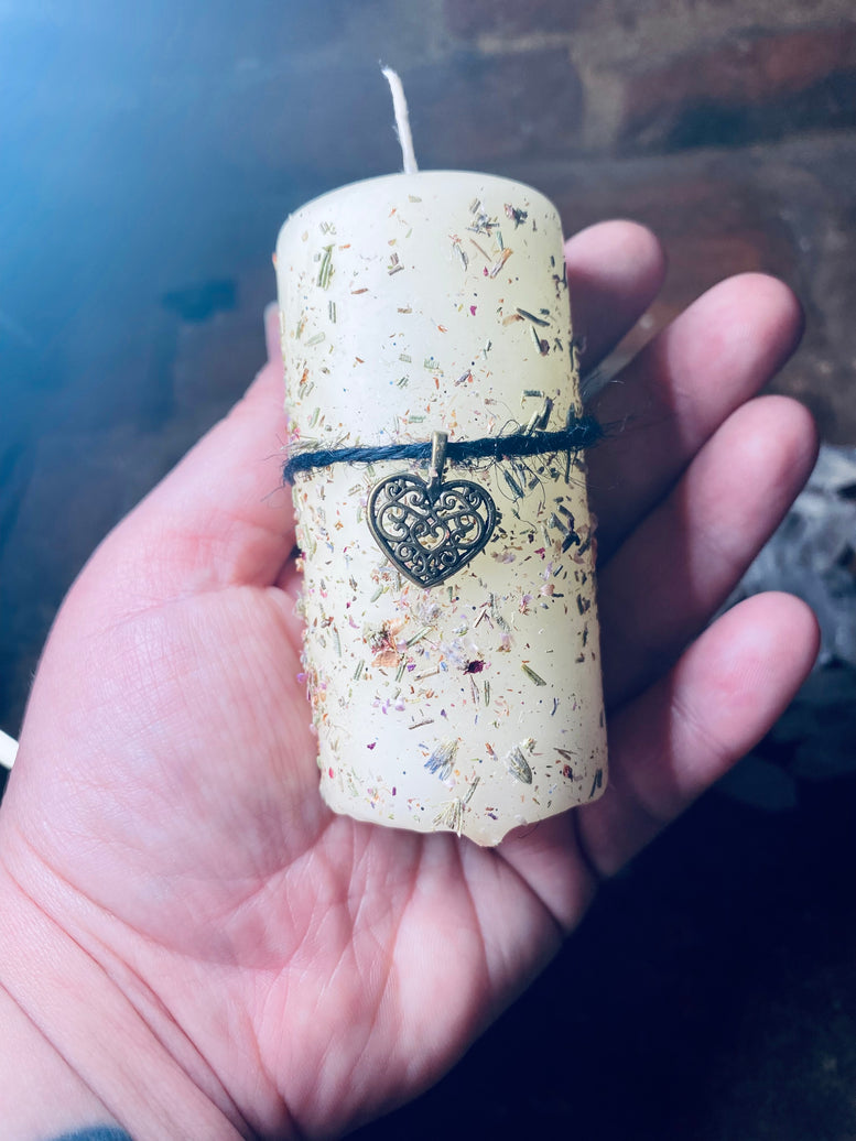 2 x Love / Self Love Dressed Pillar Candles | Wiccan | Pagan | Witchcraft | Aphrodite | Venus | Ritual | Love Spell