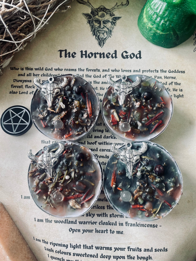 The Horned God Protection Ritual Spell Candles | Deity | Cernunnos | Baphomet | Wiccan | Pagan | Witchcraft | Protection | Gift Set | Occult