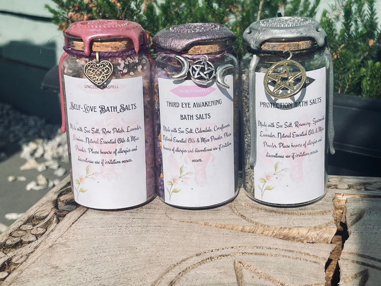 Witches Ritual Bath Gift Set | Protection | Third Eye Awakening | Self-Love | Spells | Witchcraft | Wiccan | Pagan | Bath Salts | Gift Set