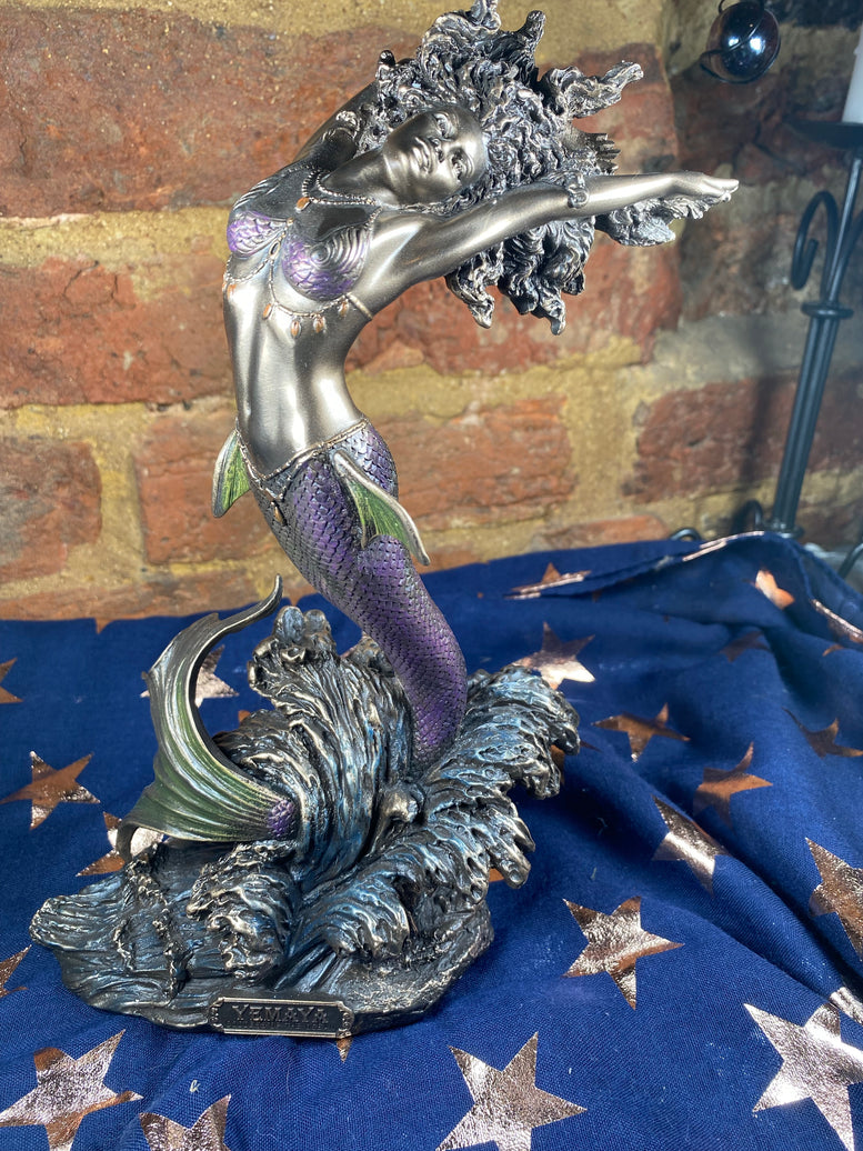 Yemaya Goddess of Water Figurine Bronze Mermaid Ocean Ornament 27cm | Goddess | Sea Witch | Sea Goddess | Wiccan | Pagan