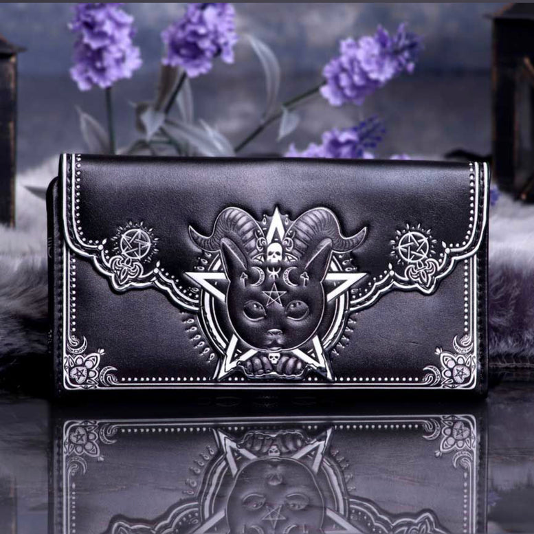Pawzuph Embossed Purse 18.5cm | Cult Cutie | Occult | Nemesis Now | Witchcraft | Wiccan | Pagan | Gothic | Purse | Wallet