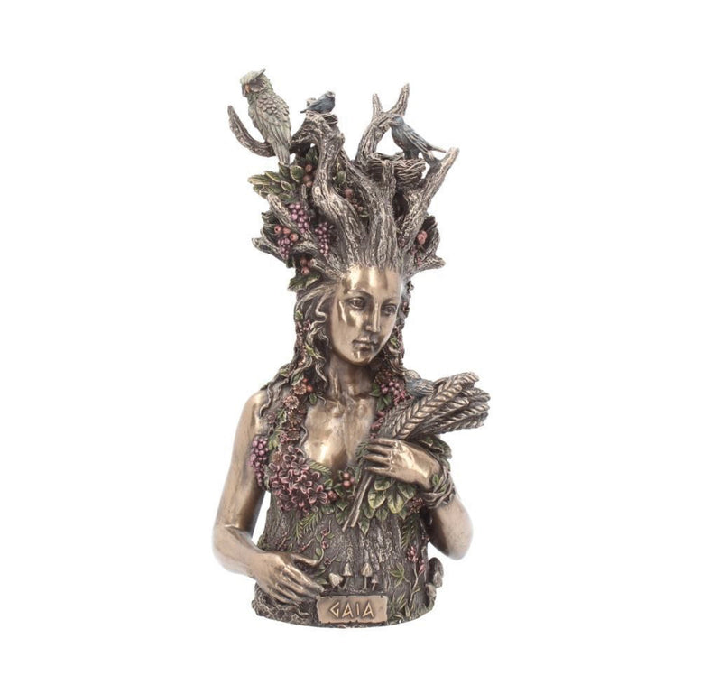 Bronzed Mother Earth Gaia Bust 26cm | Goddess | Deity | Witchcraft | Wiccan | Pagan | Earth Goddess | Figurine | Art | Decor