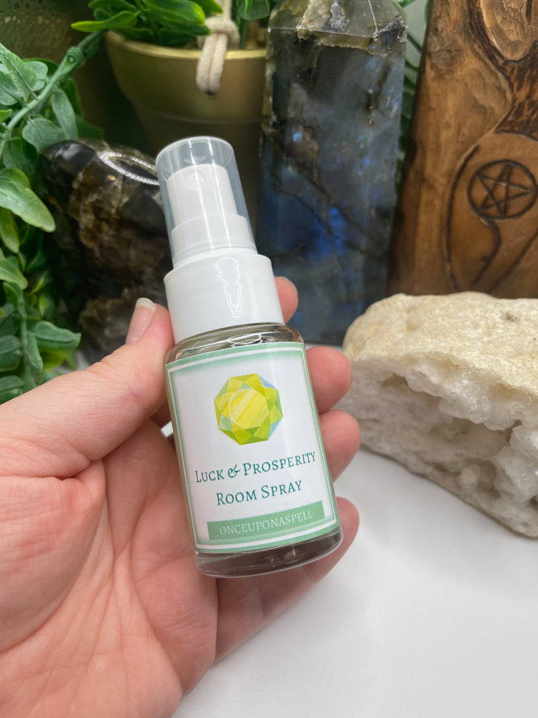 30ml Luck & Prosperity Sacred Ritual Smokeless Room Spray | Money | Witchcraft | Wiccan | Pagan | Mist | Crystal Infused | Herbs | Oil