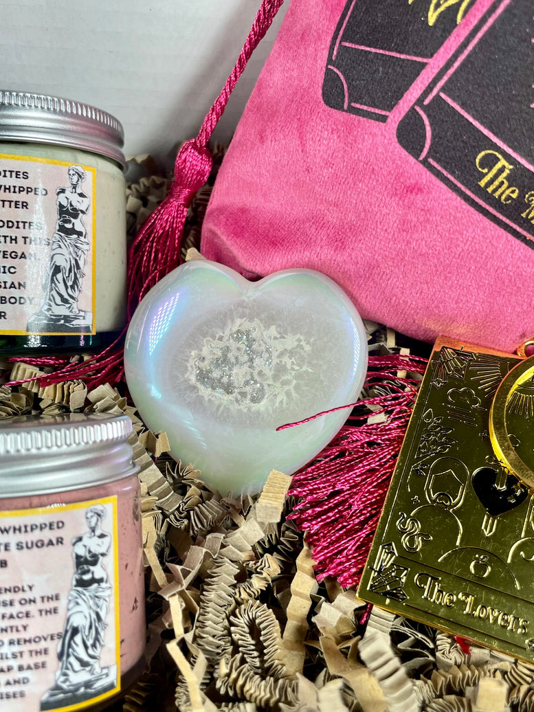 The Lovers Witchy Gift Set | The Sacred Self Care Oracle | Incense | Girlfriend | Gift | Earrings | Crystals | Angel Aura | Skin Care | Love