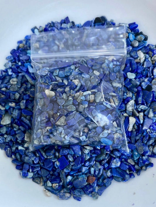 50g Lapis Lazuli Crystal Chips | Gemstones | Crafts | Natural Crystals | Arts And Crafts | Spell Bottles | Healing Stones