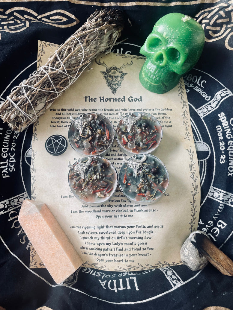 The Horned God Protection Ritual Spell Candles | Deity | Cernunnos | Baphomet | Wiccan | Pagan | Witchcraft | Protection | Gift Set | Occult