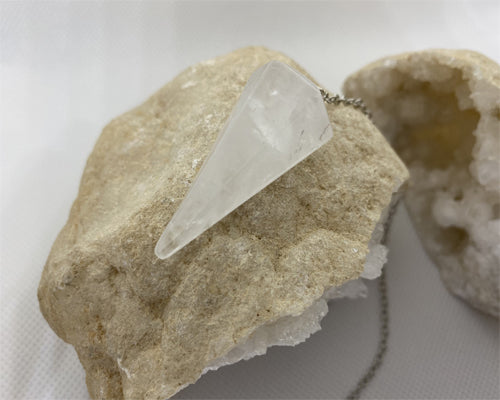 Faceted Quartz Crystal Pendulum