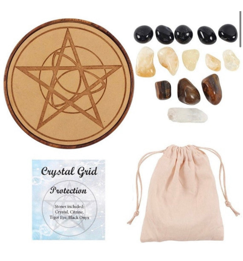 15cm Protection Crystal Grid | Natural | Crystals | Reiki | Healing | Chakra | Wiccan | Pagan | Witchcraft | Protection