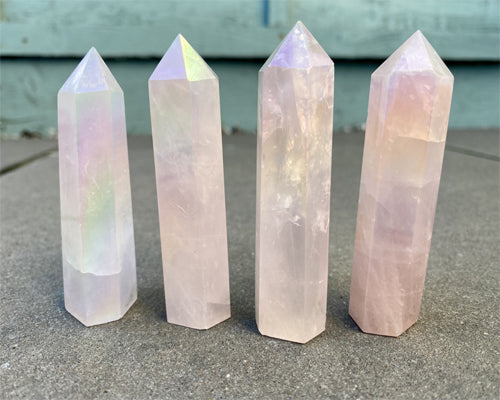 Natural Aura Rose Quartz Points/Towers/Wands | Crystals | Reiki | Chakra | Crystal Healing