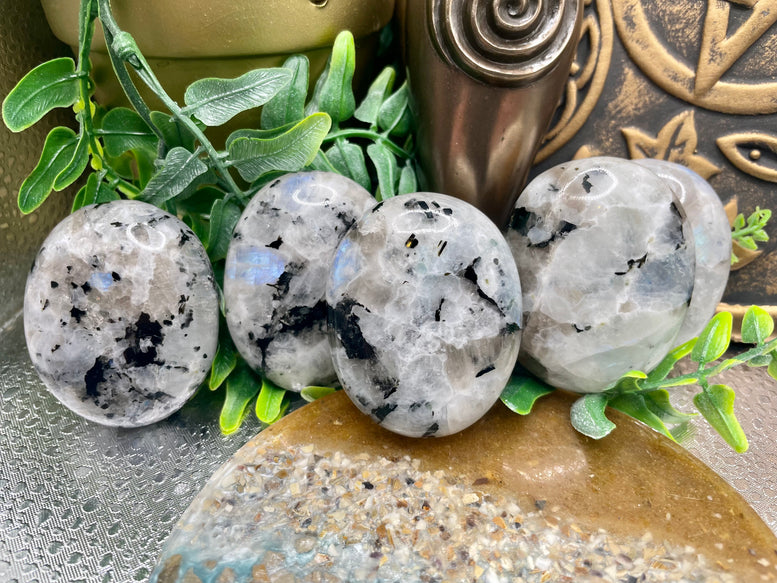 High Grade Flashy Rainbow Moonstone Palm Stones | Crystals | Reiki | Chakra | Healing | Witchcraft | Wiccan | Pagan | Stones | Gemstones