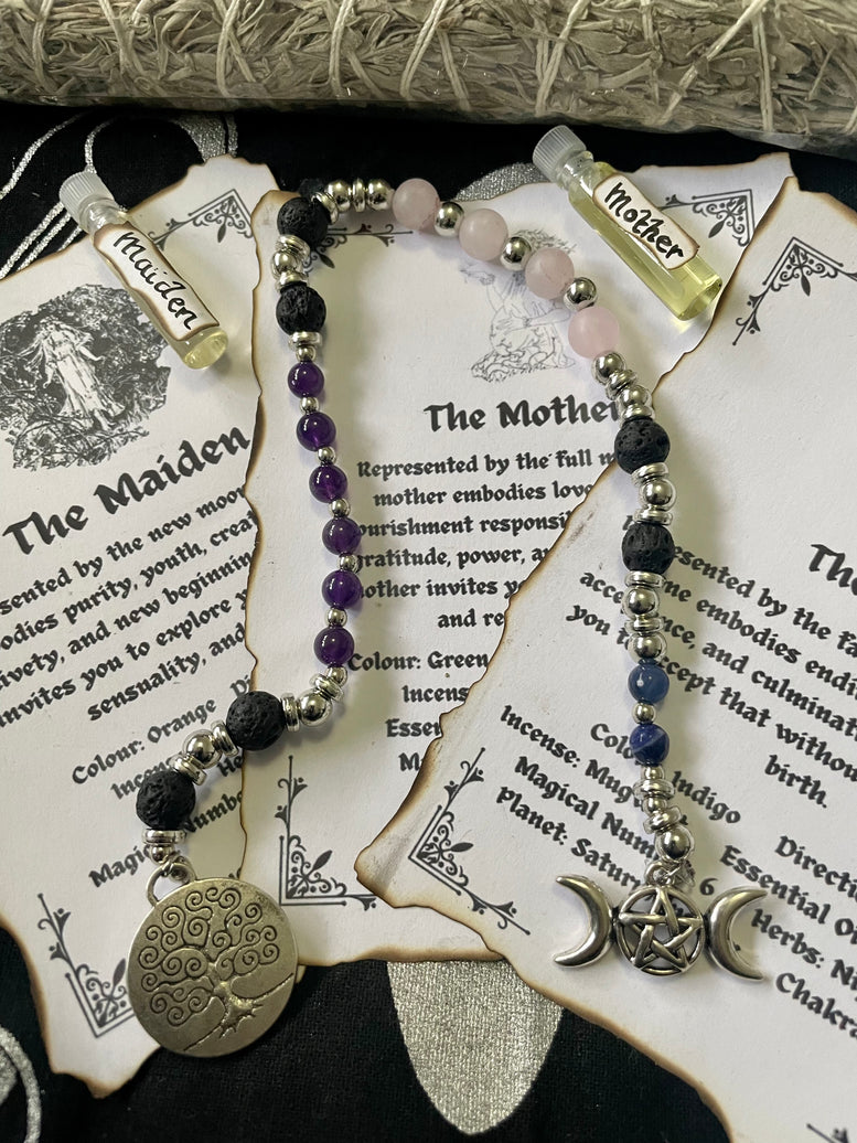 Maiden, Mother, Crone Witches Gift Set | Triple Moon Goddess | Spell Kit | Deity | Worship | Spell Candles | Spell Oils | Smudge | Incense