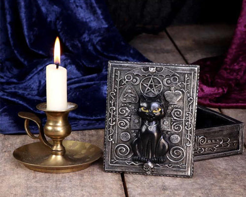 Familiar Spell Black Cat Sigil Trinket Box 13.7cm