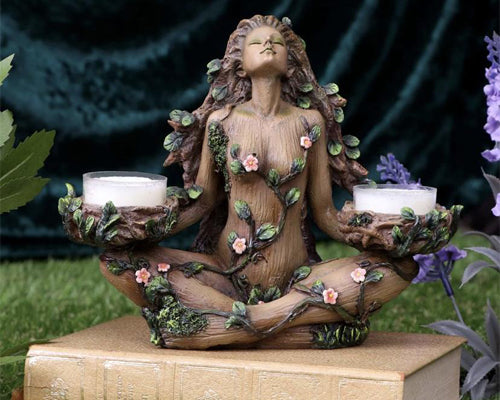 Balance of Nature 19cm Female Tree Spirit Tealight Candle Holder | Deity | Goddess | Wiccan | Pagan