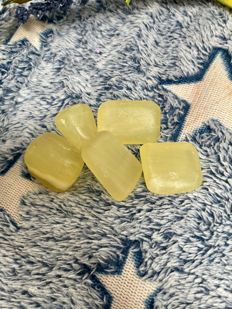 Natural Lemon Calcite Tumble stones | Crystals | Reiki | Chakra | Witchcraft | Wiccan | Pagan | Stones | Healing | Crafts | Gemstones