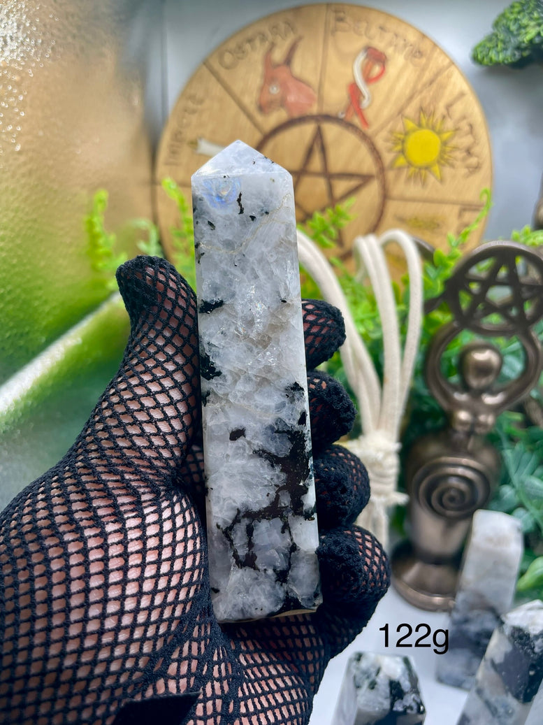 High Grade Flashy Rainbow Moonstone Towers | Crystals | Reiki | Chakra | Healing | Witchcraft | Wiccan | Pagan | Stones | Gemstones