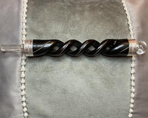 Carved Wooden Spiral Healing Wand