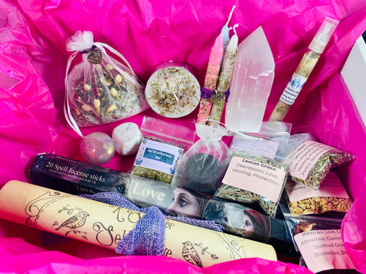 Witches Self Love & Healing Gift Set | Witchcraft | Wiccan | Pagan | Love Spell | Crystals | Incense | Bath Salts | Bath Tea | Bath Soak
