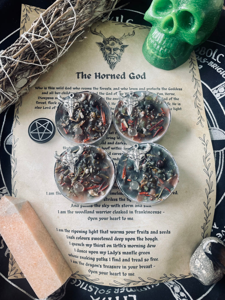 The Horned God Protection Ritual Spell Candles | Deity | Cernunnos | Baphomet | Wiccan | Pagan | Witchcraft | Protection | Gift Set | Occult