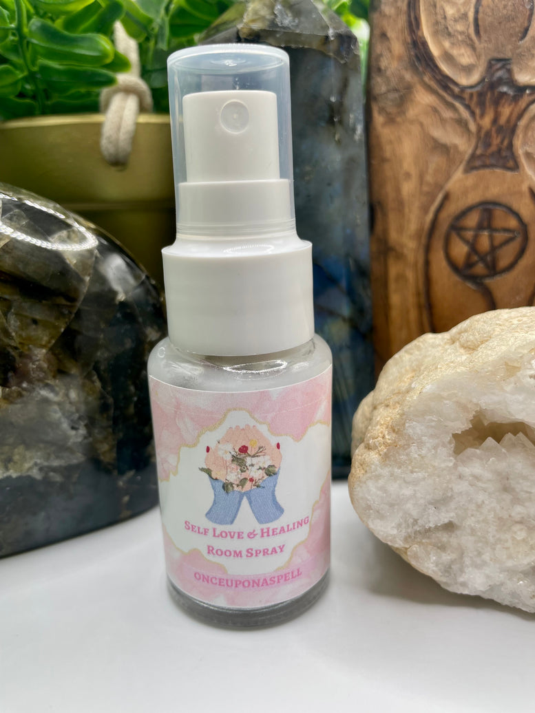 Self Love & Healing Sacred Space Room Spray | | love | Healing | Witchcraft | Wiccan | Pagan | Mist | Crystal Infused | Herbs