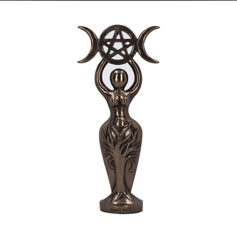 Triple Goddess Figurine Bronzed Wiccan Idol Ornament 20cm | Goddess | Triple Moon | Deity | Wiccan | Pagan | Witchcraft