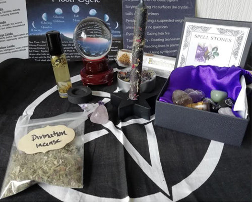 Divination Set - Crystal ball and Spell Stones