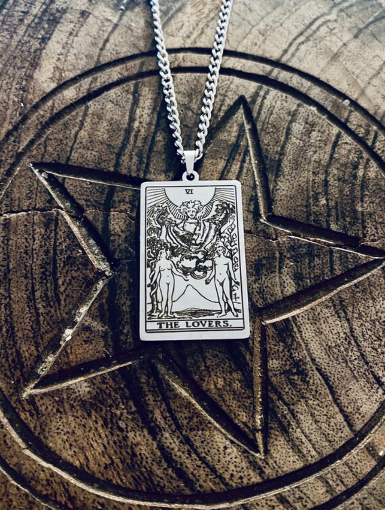 Rider Waite Stainless Steel Tarot Cards Necklace