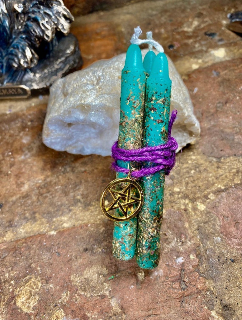 Wealth and Abundance Hand Rolled Spell Candles | Wiccan | Pagan | Witchcraft | Money