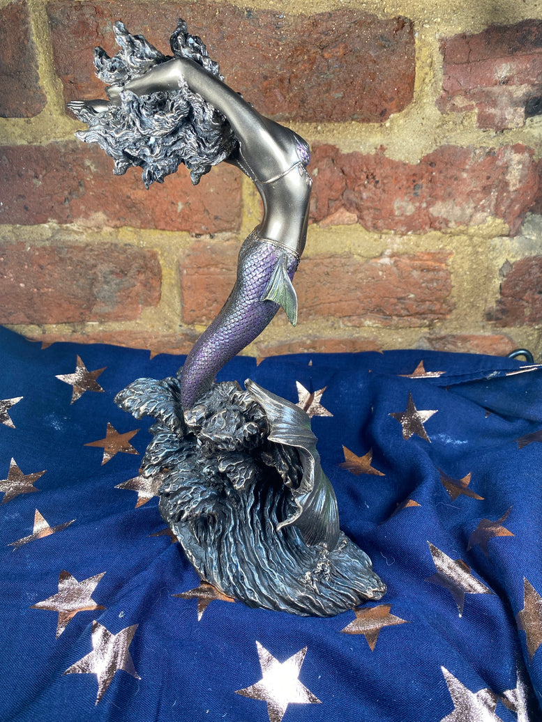 Yemaya Goddess of Water Figurine Bronze Mermaid Ocean Ornament 27cm | Goddess | Sea Witch | Sea Goddess | Wiccan | Pagan