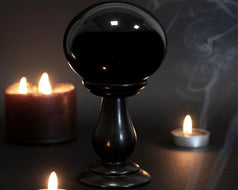 Black Glass Crystal Ball - The Fortune Teller