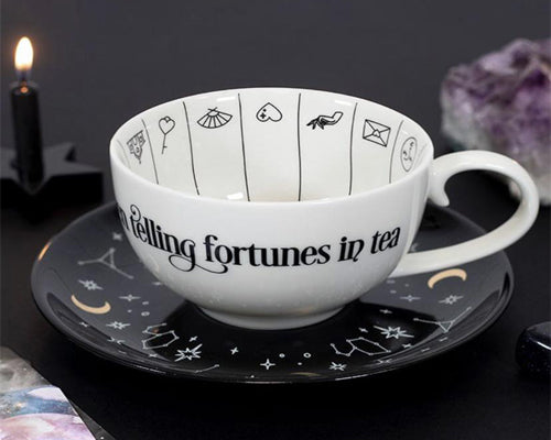 Fortune Telling Ceramic Teacup & Saucer