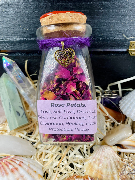 Bottle of Rose Petals | 100ml | Wiccan | Pagan | Witchcraft | Herbs | Flowers | Dried Flowers | Love Spells | Floral | Apocathery